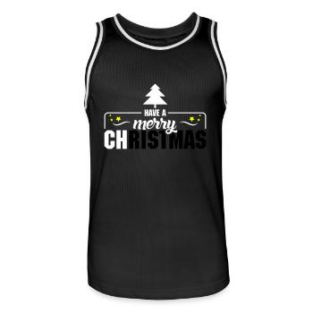 Christmas 4 - Männer Basketball-Trikot - Schwarz/Weiß - Vorne - AI Model Male 185 dark (185cm)