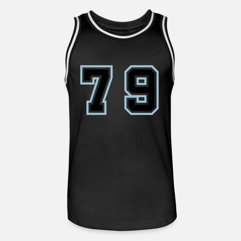 79 Symbole numérique - Maillot de basket Homme - noir/blanc