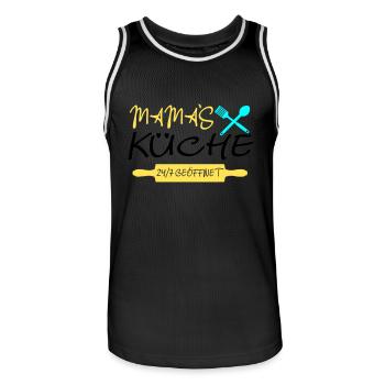 Mamas Küche 24h - Männer Basketball-Trikot - Schwarz/Weiß - Vorne - AI Model Male 185 dark (185cm)