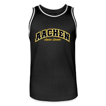 AACHEN - Männer Basketball-Trikot - Schwarz/Weiß - Vorne - AI Model Male 185 dark (185cm)