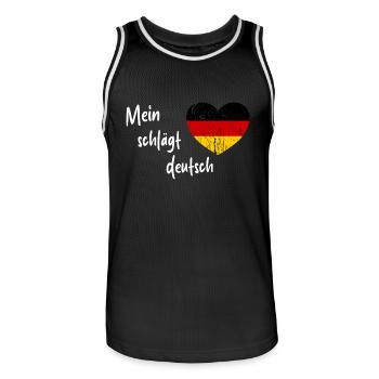 Die Wahl für Deutschland - Männer Basketball-Trikot - Schwarz/Weiß - Vorne - AI Model Male 185 dark (185cm)