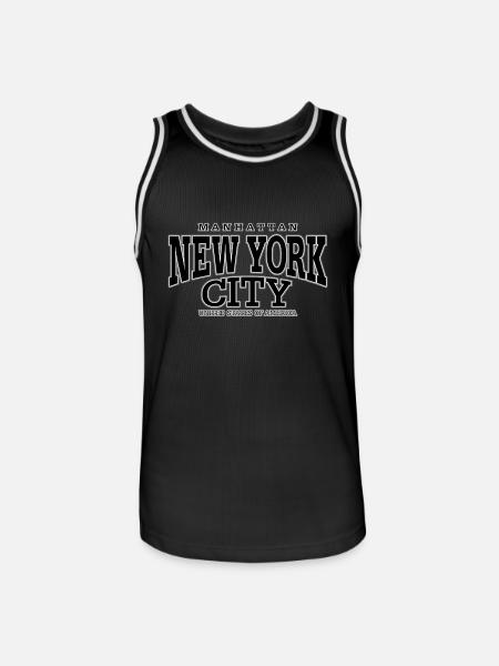 New York City Manhattan black - Männer Basketball-Trikot - Schwarz/Weiß