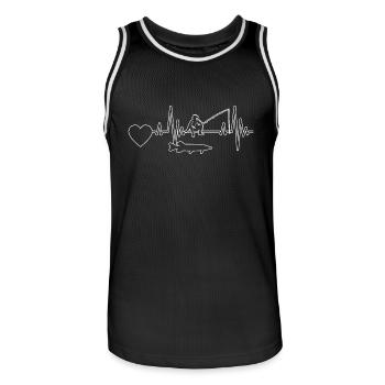 Fishing Fishing Fishing Angler Fishing Hooks - Men's Basketball Jersey - black/white - Front - AI Model Male 185 dark (185cm)