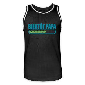 bientôt papa cadeau annonce drôle promu futur papa - Maillot de basket Homme - noir/blanc - Devant - AI Model Male 185 dark (185cm)