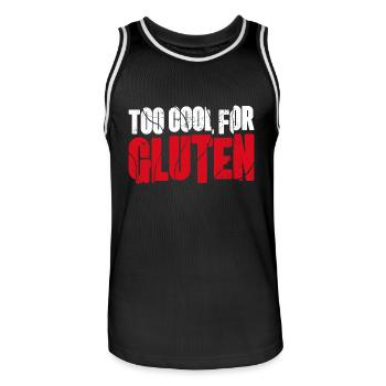 Too Cool For Gluten - Funny Celiac Design - Men's Basketball Jersey - black/white - Front - AI Model Male 185 dark (185cm)