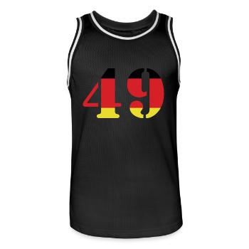49 Numéro Jersey Allemagne - Maillot de basket Homme - noir/blanc - Devant - AI Model Male 185 dark (185cm)