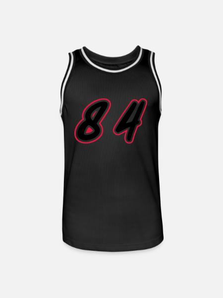 84 Number Symbol - Men's Basketball Jersey - black/white
