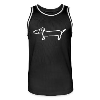 Dachshund Sketch Dog Gift Idea - Men's Basketball Jersey - black/white - Front - AI Model Male 185 dark (185cm)