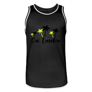 Sri Lanka 1 - Men's Basketball Jersey - black/white - Front - AI Model Male 185 dark (185cm)