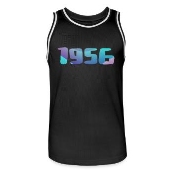 1956 Birthday Gift Vintage 1956 Retro 1956 - Men's Basketball Jersey - black/white - Front - AI Model Male 185 dark (185cm)