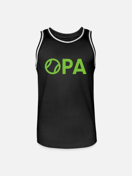 Opa Tennis Spielen Tennisspieler - Männer Basketball-Trikot - Schwarz/Weiß