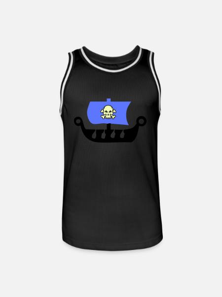 piratenschiff - Männer Basketball-Trikot - Schwarz/Weiß