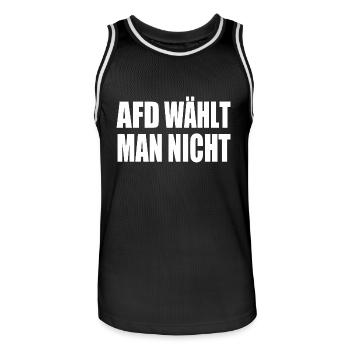 afd wählt man nicht - Männer Basketball-Trikot - Schwarz/Weiß - Vorne - AI Model Male 185 dark (185cm)
