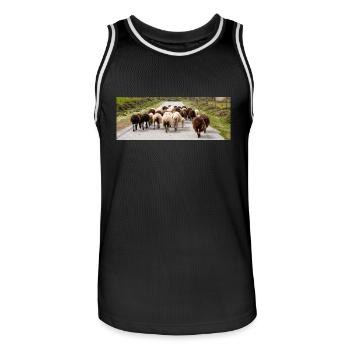 Bergziege im Nationalpark Park Insel Kos - Männer Basketball-Trikot - Schwarz/Weiß - Vorne - AI Model Male 185 dark (185cm)