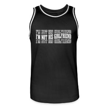 I'm Not His Girlfriend 8 - Männer Basketball-Trikot - Schwarz/Weiß - Vorne - AI Model Male 185 dark (185cm)