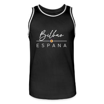 Spain - Bilbao - Spanien - Espana - Männer Basketball-Trikot - Schwarz/Weiß - Vorne - AI Model Male 185 dark (185cm)