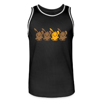 4 Hasen Freunde Unterschied Be Different Anders - Männer Basketball-Trikot - Schwarz/Weiß - Vorne - AI Model Male 185 dark (185cm)