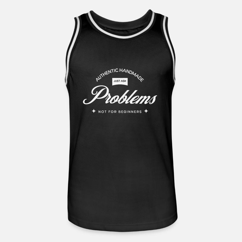 Handmade Problems – Just Ask! - Männer Basketball-Trikot - Schwarz/Weiß