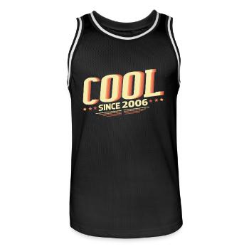 Cool seit 2006 - Männer Basketball-Trikot - Schwarz/Weiß - Vorne - AI Model Male 185 dark (185cm)