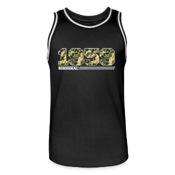 Cadeau d’anniversaire 1959 Vintage 1959 Army - Maillot de basket Homme - noir/blanc - Devant - AI Model Male 185 dark (185cm)
