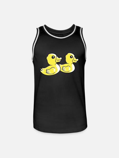 2 ænder svømmevand par to venner hold - Herre basketball-trikot - sort/hvid