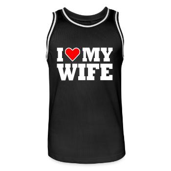 I love my wife - Männer Basketball-Trikot - Schwarz/Weiß - Vorne - AI Model Male 185 dark (185cm)