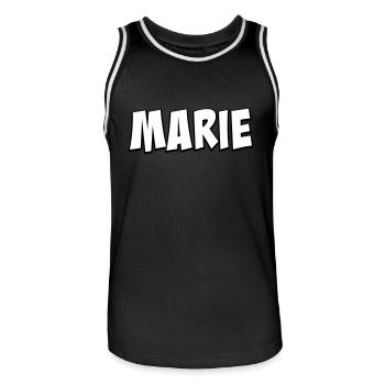 Marie Prénom Cadeau - Maillot de basket Homme - noir/blanc - Devant - AI Model Male 185 dark (185cm)