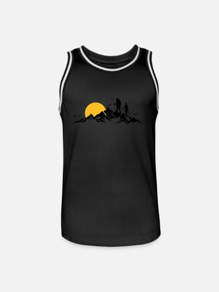 Natur - Berge Wanderer - Männer Basketball-Trikot - Schwarz/Weiß