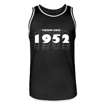 Zeitloser Vintage-Stil von 1952 - 73. Geburtstag - Männer Basketball-Trikot - Schwarz/Weiß - Vorne - AI Model Male 185 dark (185cm)