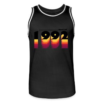 Vintage Timeless Style von 1992 - 33. Geburtstag - Männer Basketball-Trikot - Schwarz/Weiß - Vorne - AI Model Male 185 dark (185cm)