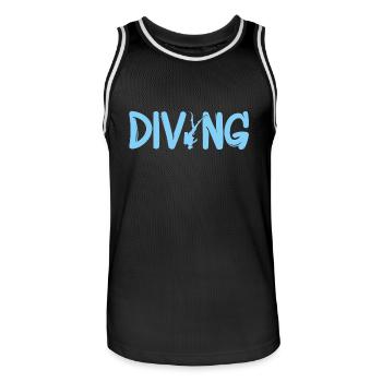 tauchen - Männer Basketball-Trikot - Schwarz/Weiß - Vorne - AI Model Male 185 dark (185cm)