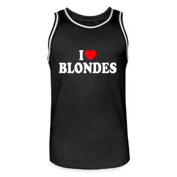 I love blondes - Männer Basketball-Trikot - Schwarz/Weiß - Vorne - AI Model Male 185 dark (185cm)