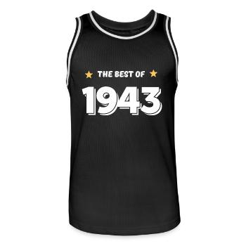 Das Beste von 1943 - Männer Basketball-Trikot - Schwarz/Weiß - Vorne - AI Model Male 185 dark (185cm)