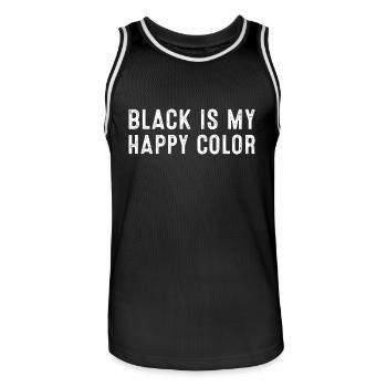 Le noir est ma couleur heureuse - Maillot de basket Homme - noir/blanc - Devant - AI Model Male 185 dark (185cm)