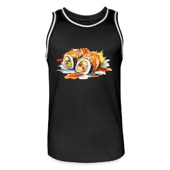 Sushi - Maillot de basket Homme - noir/blanc - Devant - AI Model Male 185 dark (185cm)