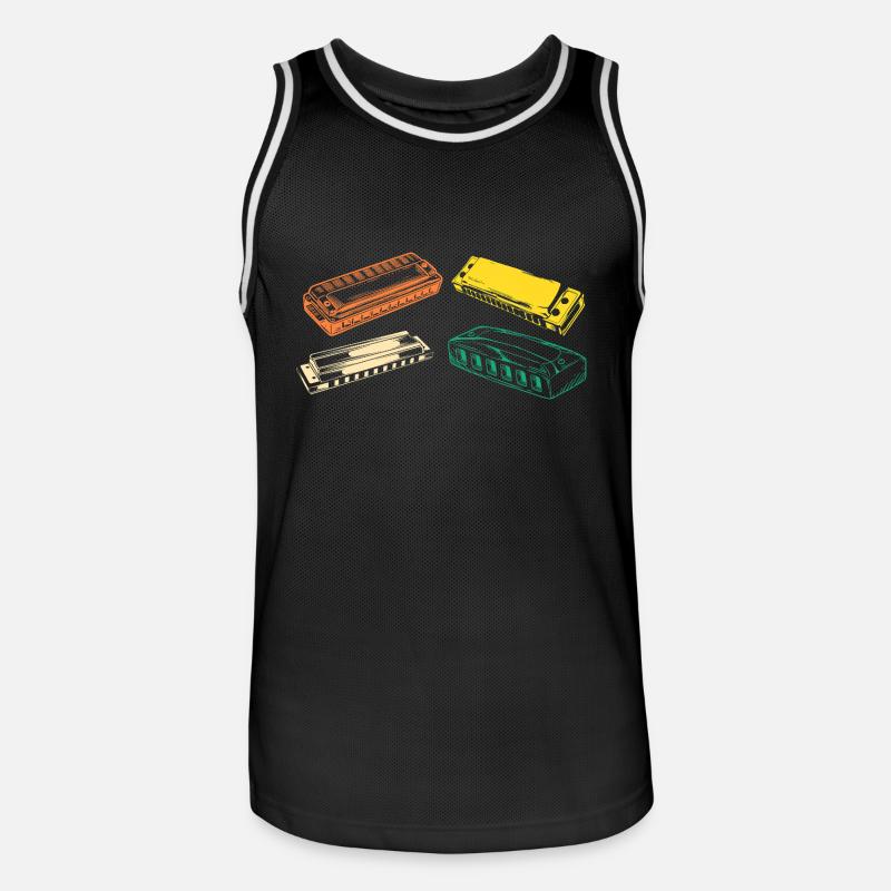 Harmonica Evolution Harmonica - Men's Basketball Jersey - black/white