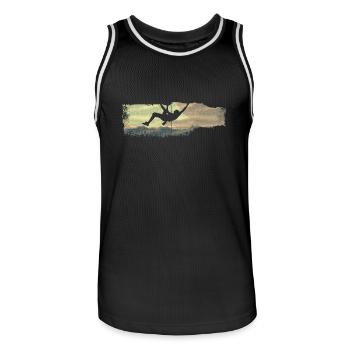 extreme climbing :: Extrem Klettern - Männer Basketball-Trikot - Schwarz/Weiß - Vorne - AI Model Male 185 dark (185cm)