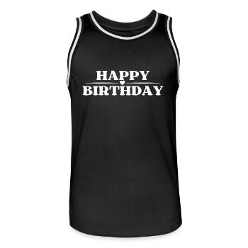 Happy Birthday - Männer Basketball-Trikot - Schwarz/Weiß - Vorne - AI Model Male 185 dark (185cm)