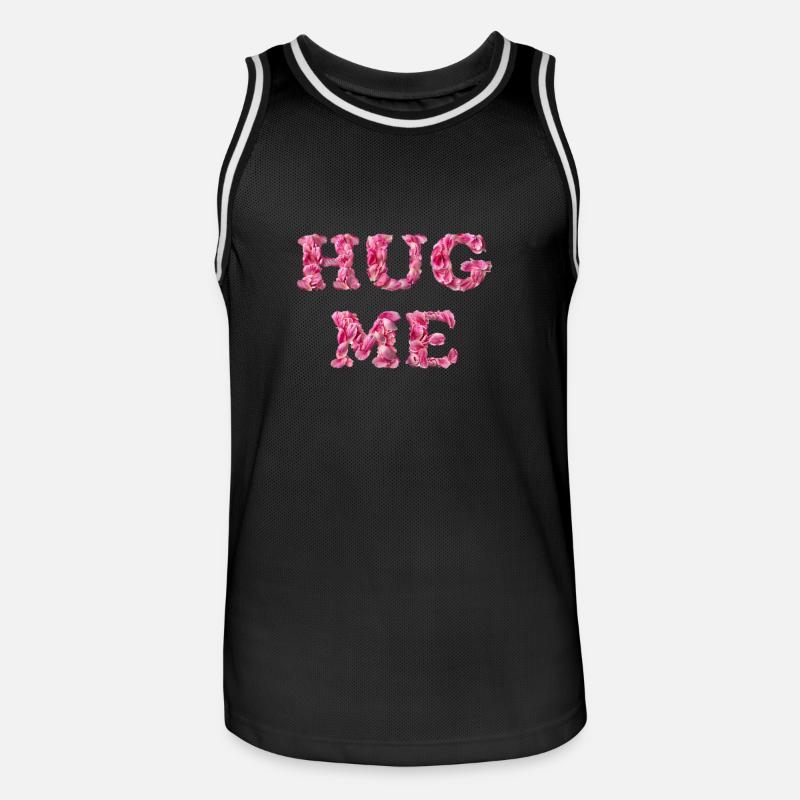 Hug Me mit Rosenblättern - Männer Basketball-Trikot - Schwarz/Weiß
