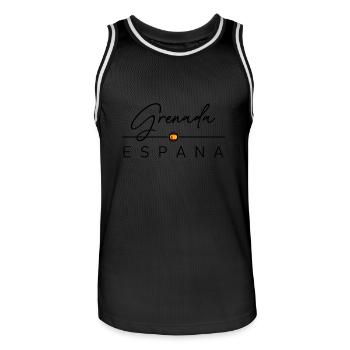Spain - Grenada - Spanien - Espana - Männer Basketball-Trikot - Schwarz/Weiß - Vorne - AI Model Male 185 dark (185cm)