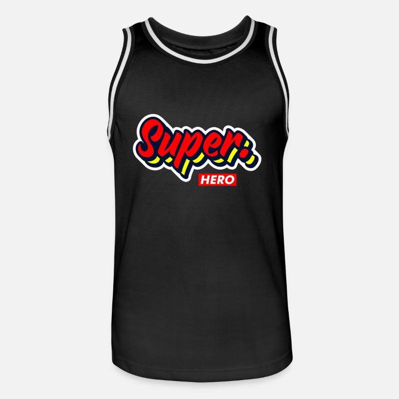 Supereroe - Maglia da basket per uomo - nero/bianco
