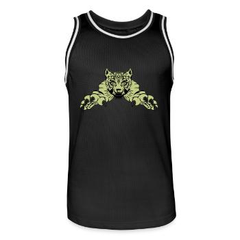 Tiger Attack - Men's Basketball Jersey - black/white - Front - AI Model Male 185 dark (185cm)