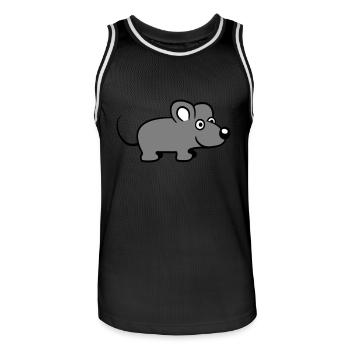 Mouse Mouse Cute Little Rat Rodent Friendly - Men's Basketball Jersey - black/white - Front - AI Model Male 185 dark (185cm)