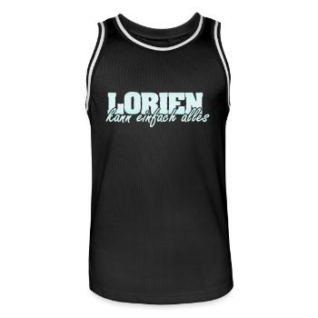 Motto Spruch Frau Vorname Lorien - Männer Basketball-Trikot - Schwarz/Weiß - Vorne - AI Model Male 185 dark (185cm)