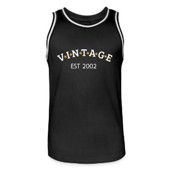 Vintage est 2002 - Maillot de basket Homme - noir/blanc - Devant - AI Model Male 185 dark (185cm)