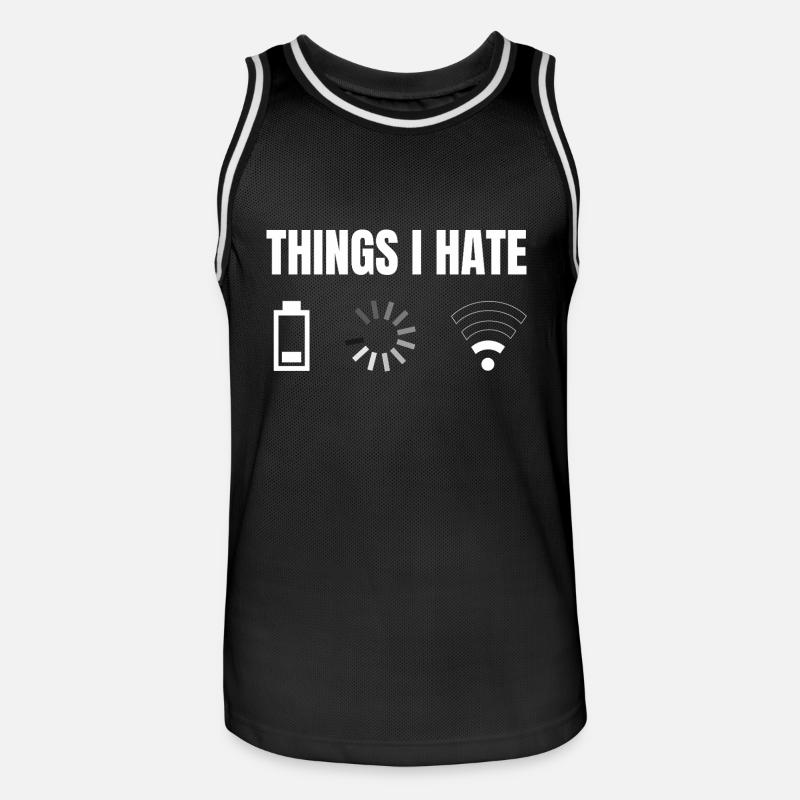 things i hate connection power loading - Men's Basketball Jersey - black/white