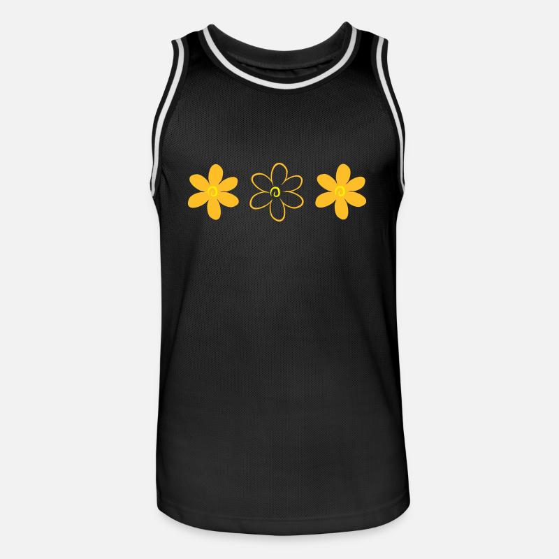 Blume - Männer Basketball-Trikot - Schwarz/Weiß