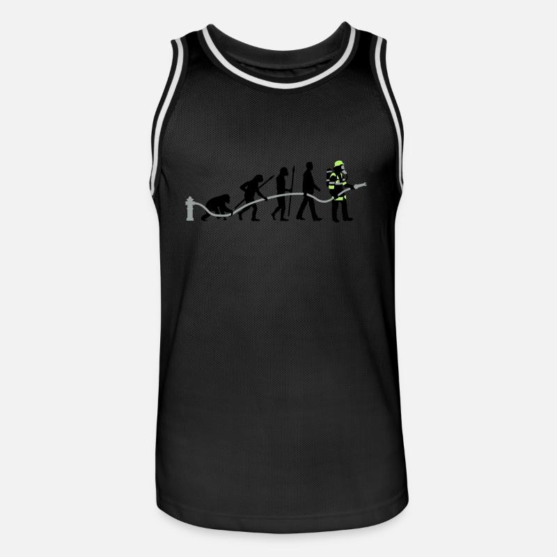 evolution_feuerwehrmann_032015_a_3c - Männer Basketball-Trikot - Schwarz/Weiß