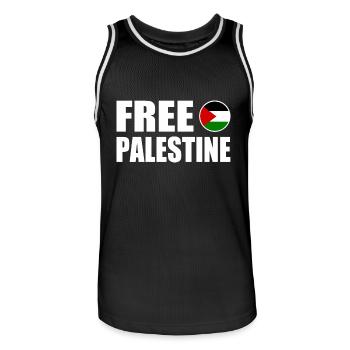 Free palestine - Men's Basketball Jersey - black/white - Front - AI Model Male 185 dark (185cm)