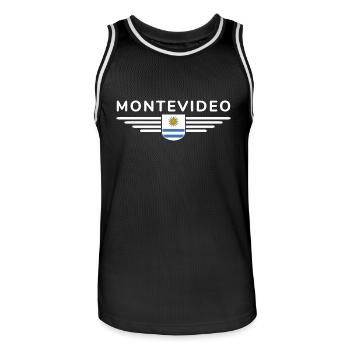 Montevideo Design – Für Fans & Reisende - Männer Basketball-Trikot - Schwarz/Weiß - Vorne - AI Model Male 185 dark (185cm)